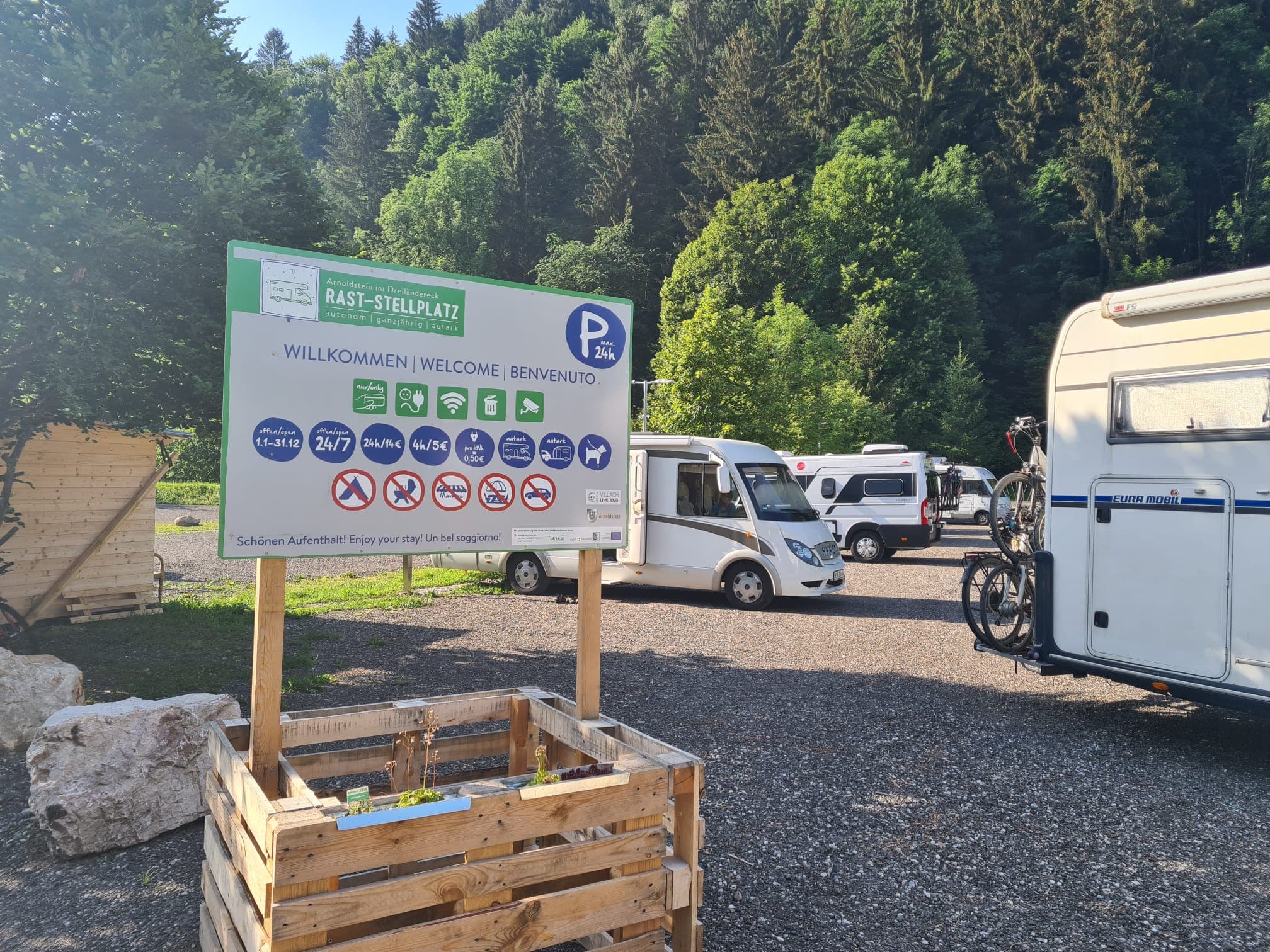 Rast-Stellplatz Arnoldstein im Dreiländereck